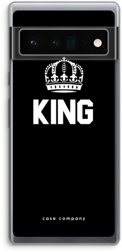 Case Company® - Hoesje geschikt voor Google Pixel 6 Pro hoesje - King zwart - Soft Cover Telefoonhoesje - Bescherming aan alle Kanten en Schermrand