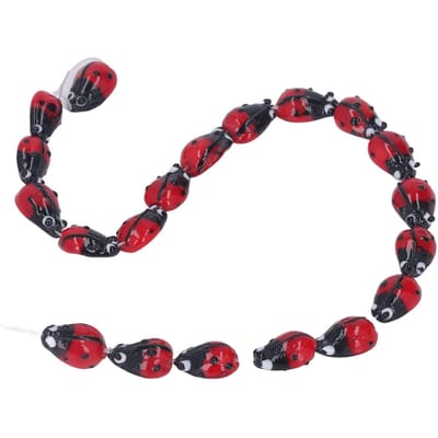 20 stuks Lieveheersbeestje Kralen Zwart Rood Glas Glanzend Comfortabel DIY Maken Corrosiebestendig Sieraden