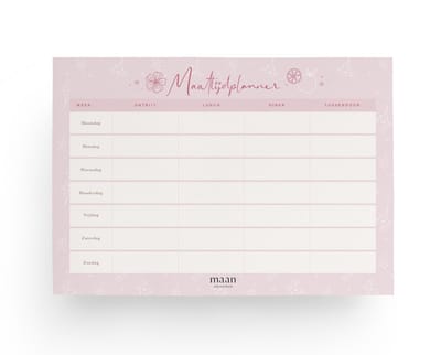 Maan Amsterdam - Maaltijdplanner - A4 - notitieblok voor dagmenu per week - eetplanner - 50 afscheurbare vellen