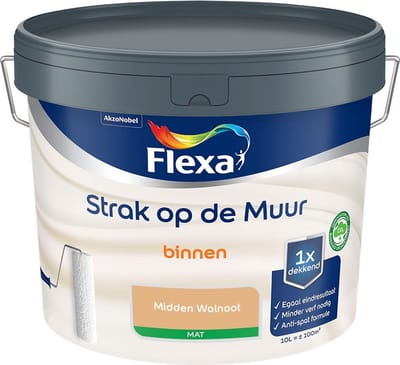 Flexa - Strak Op De Muur Binnen Mat - Midden Walnoot - Mengverf - 10 L