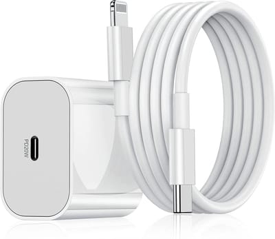 20W USB C Adapter / Oplader Met 1M lightning naar usb C kabel Geschikt voor iPhone 14/ 14 Pro/ 14 Max/ 13/ 13 Pro/ 13 Pro Max/ 12/ 11/ Xr/ Xs Max/ 8/ 8 Plus/ Pro - Oplader / Snellader geschikt voor Apple iPhone