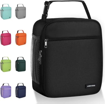 Draagbare Koeltas - Lunchtas - Geïsoleerde Lunch Tas - Thermal Bag - Compact & Handig - Grote Capaciteit - School - Lunch - Werk - Zwart - Meerlaagse Verdikte Aluminiumfolie - Voor Picknicks, Kamperen, Werk, Het Dagelijks Leven