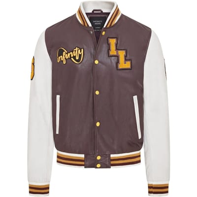 Heren honkbal leren Letterman bomberjack - Ashwood