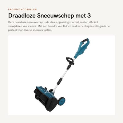 Dailygoods - Draadloze Sneeuwschep met 3 Richtingsinstellingen