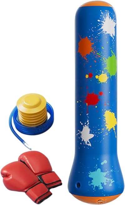 Opblaasbare Bokszak - Trainingszak Kinderen - Actief Spelen - Kantelbestendige Stabiliteit - 120 cm Hoog - Zwart