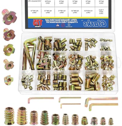 Complete Set van 175 Stuks M4 M5 M6 M8 M10 Draadmoeren met Inbussleutels voor Houtbewerking, Meubels en Kasten