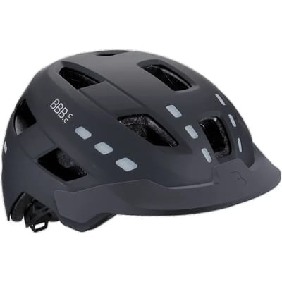 BBB Cycling Fietshelm met Verlichting - District LED - Ebike Helm voor Heren & Dames - ABS Shell - Medium/Large: 54 - 60cm - Mat Zwart - BHE-162