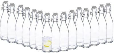 5Five weckflessen - 15x - beugelflessen - 500 ml - glas - transparant - luchtdicht - sappen - inmaken - bewaren