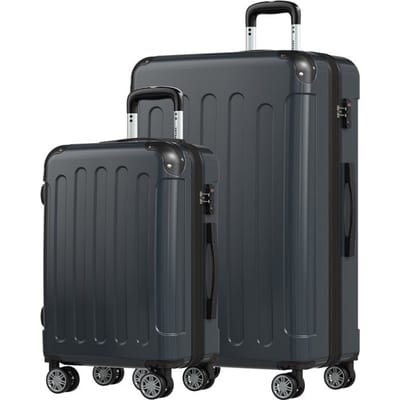 TRVLMORE Kofferset - 2 Delig - 42L Handbagage + 110L Ruimbagage - TSA Slot - Lichtgewicht - Reiskoffer Set - Donkergrijs