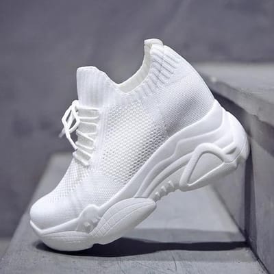 9CM Verborgen Hakken Platform Sneakers Dames Ademend Luchtgaas Sleehak Sok Schoenen Vrouw Lente Casual Schoenen De Mujer 40