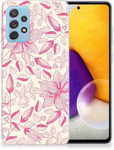 Samsung Galaxy A72 TPU Case Pink Flowers