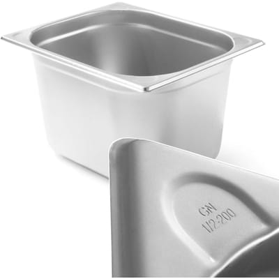 HENDI Gastronorm container – versterkte hoeken – 12,5L – 200 mm hoog – roestvrij staal