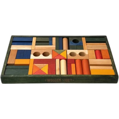Houten Bordspellen in een Plaat 54 Stukken Wooden Story