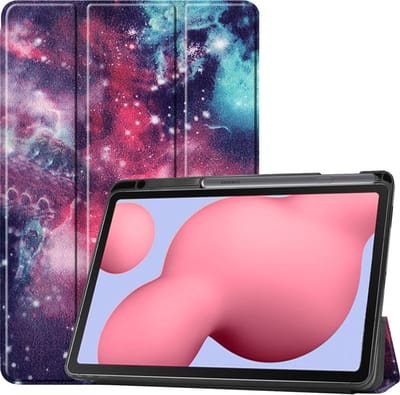 Hoesje Geschikt voor Samsung Galaxy Tab S6 Lite - Dun & Stevig - Trifold Bookcase - Hard Cover Case - Met Uitsparing Geschikt voor S Pen - Hardcover Book - Tablet Hoes - Galaxy