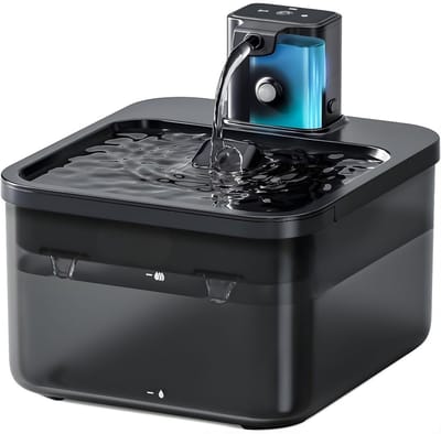 KAD® Drinkfontein Kat - Drinkfontein - Automatische Voerbak Kat - Drinkfontein Hond - Zwart - 21cm x 19cm x 14cm