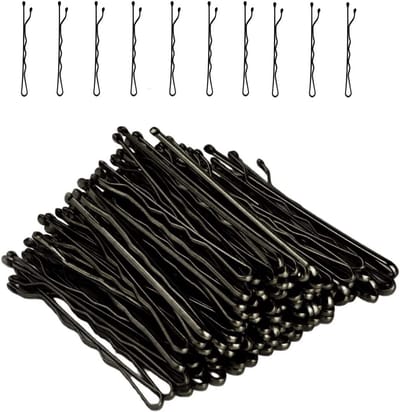 100 Stuks Zwarte Metalen Golvende Haarspelden - Sterke Bobby Pins voor Dames en Kapsalons