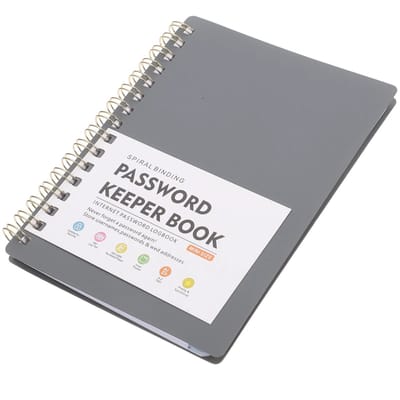 WiseGoods Premium Wachtwoordenboekje - A6 Password Organizer - Notitieboek Met Alfabet - Internet Website Adres Contacten - Grijs