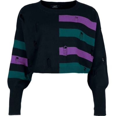 Full Volume by EMP Gebreide trui - Cute Morbid cropped & distressed trui - S tot XXL - voor Vrouwen - zwart
