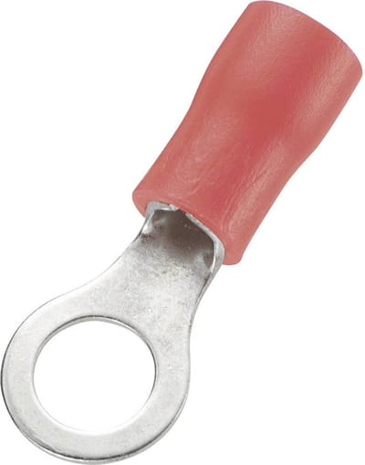 TRU COMPONENTS 746061 Ringkabelschoen Dwarsdoorsnede (max.): 1.50 mm² Schachtdiameter: 5.2 mm Deels geïsoleerd Rood 100