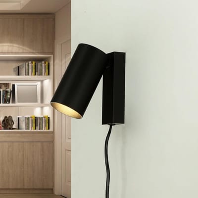 Zwarte Verstelbare Wandlamp met Schakelaar voor Slaapkamer en Hal