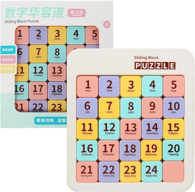 Schuifpuzzels Kinderen - Cijfer Puzzel - Mentale Behendigheid - Magnetisch Systeem - 19.6 x 17.4 cm - Getal Thema
