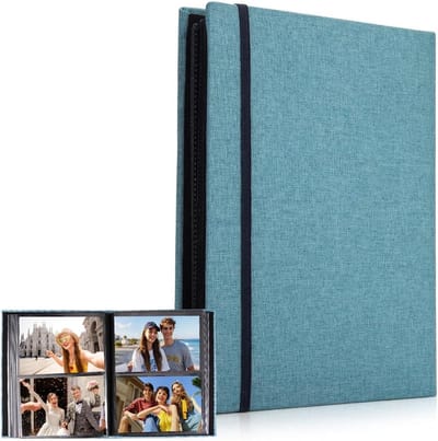 Fotoalbum voor 200 foto's in 10 x 15 cm formaat, linnen foto boek met bindband voor gezinsfoto's, bruiloften en jubilea