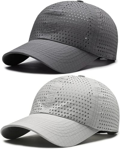 2 Stuks Net Sneldrogende Baseball Petten voor Mannen Vrouwen - Ademend Geperforeerd Lichtgewicht Hardloop Pet - Verstelbare UV Bescherming Sport Pet voor Golf Joggen Vissen Buiten Reizen