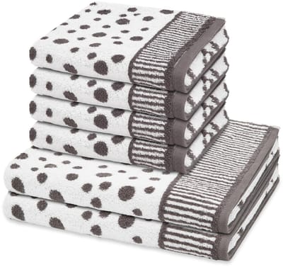 Ross Sonstiges 4 X handdoek 2 X douchehanddoek - in set 6 pack Punkte allover