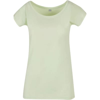 Build your Brand Ladies´ Wide Neck Tee BYBB013 - LIGHT MINT - XS