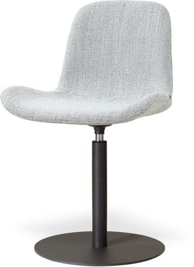 Nolon Niva-Fé Draaibare Tulp Eetkamerstoel Grijs Melange - Mat Zwart Onderstel - Japandi - Comfortabel