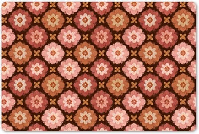 Placemats 45x30 cm - Placemat kunststof - 1 stuk - Geometrisch - Bloemen - Kleurrijk - Borden onderleggers - Decoratie voor op tafel - Keuken tafeldecoratie accessoires - Vinyl onderlegger - Tafelversiering