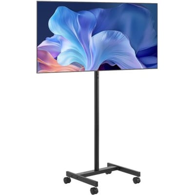 VEVOR oprolbare tv-standaard voor platte en gebogen tv's van 431,8-1397 mm, draagbare tv-vloerstandaard tot 20 kg (max. VESA 200 x 200 mm) voor woonkamer, slaapkamer, kantoor, buiten