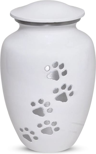 Professionele Begrafenis Urn - 650 ML - Urn - Mini Crematie Urn - As Urn - Voor Huisdieren, Honden, Katten of Menselijk As - Crematie As - Mini Urn - Voor honden - WIT