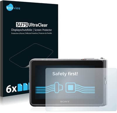 Savvies - Screenprotector voor Sony Cyber-Shot DSC-TX30 - Folie Beschermfolie transparant 6 Stuks