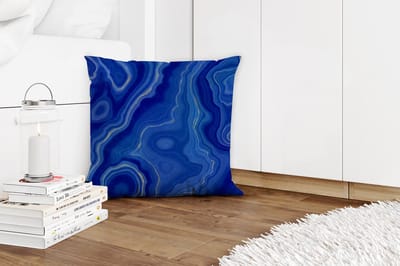 Sierkussens - Kussentjes Woonkamer - 45x45 cm - Blauw - Agaat - Stenen