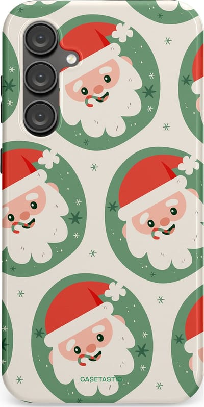 Casetastic hoesje geschikt voor Samsung Galaxy S23 FE - Dubbellaagse bescherming - Zuurstok Groen Witte Kerstman - Fashion Case - Wit Saliegroen Crème Terracotta