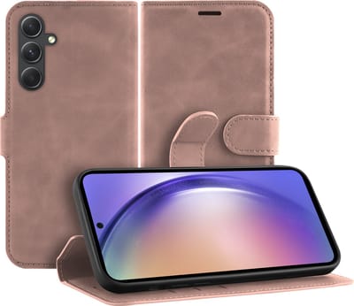 Cazy hoesje geschikt voor Samsung Galaxy A55 Hoesje met Pasjeshouder - Premium Bookcase - Roze