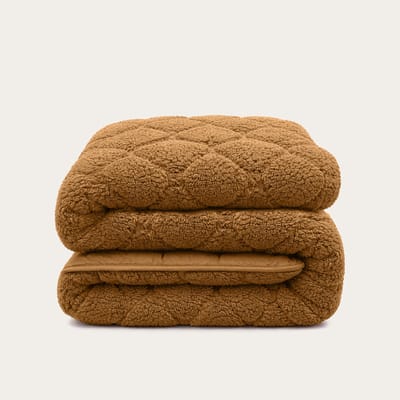 HappyBed Dekbed zonder overtrek 140x200 - Teddy - Wasbaar dekbed - Dekbed zonder hoes - Hoesloos Dekbed - Bronze Brown