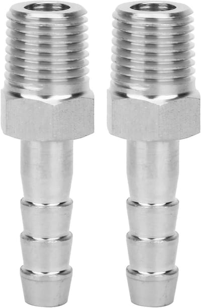 Roestvrijstalen snelkoppeling 1/4 inch BSPT mannelijke draad - 2 stuks voor leidingen en accessoires