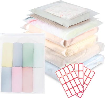 Herbruikbare Ritszakken 40 stuks Groot 20x30cm Matte Waterdichte Plastic Opbergzakken voor Kleding, Cosmetica en Reisorganizer