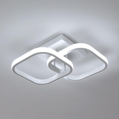 Goeco Plafondlamp - 30cm - Medium - LED - 30W - 3300LM - Vierkante Acryl Plafondlamp - 6500K - Koel Wit Licht
