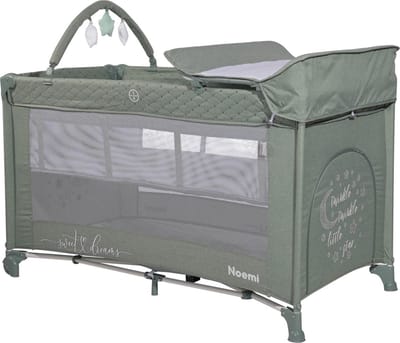 Lorelli Noemi Plus Iceberg Green Star Campingbed Met Bodemverhoger