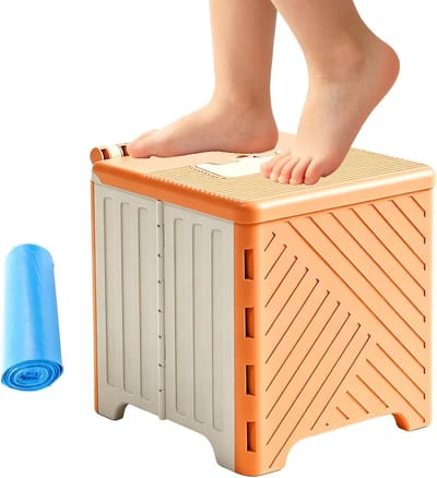 Reispotje Kinderen - Draagbaar Toilet - Onderweg Zindelijk - Lekvrij Geurloos - Tot 70kg - Oranje