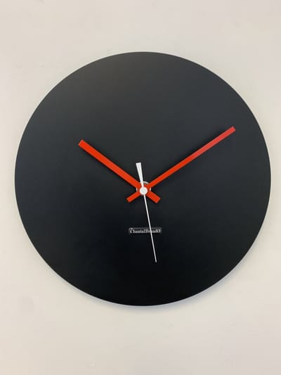 Wandklok CHANTALBRANDO -- ARGOS 34 BLACK - ZWART -- MODERN DESIGN -- MADE IN HOLLAND