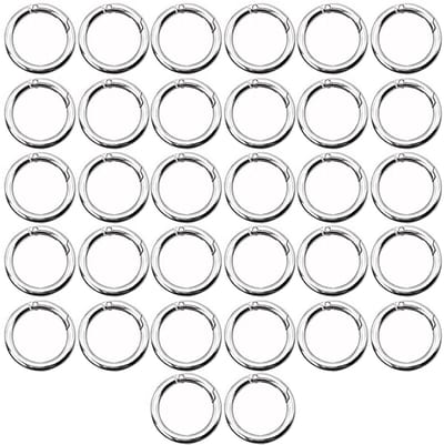 Dailygoods- Karabijnhaak 20 mm - Ronde Karabijnhaak - 32 Stuks - Zinklegering - Roestvrij Staal - Veersluiting - Karabijnring