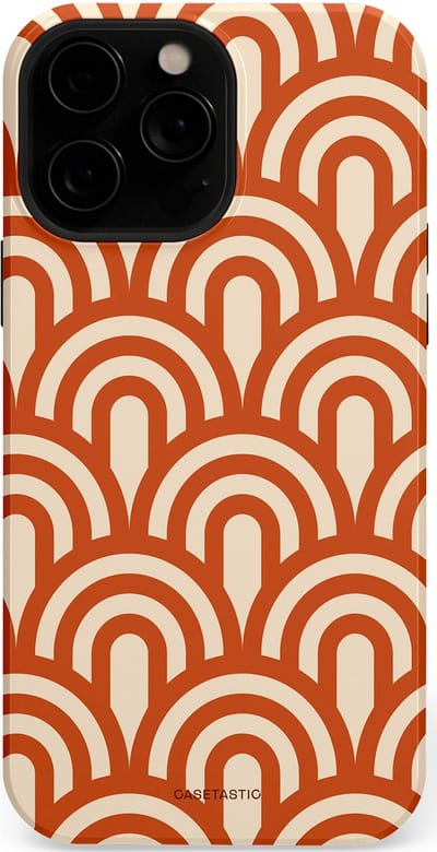 Casetastic hoesje geschikt voor Apple iPhone 13 Pro - MagSafe - Dubbellaagse bescherming - Oranje Bogen Parade - Fashion Case - Terracotta Crème