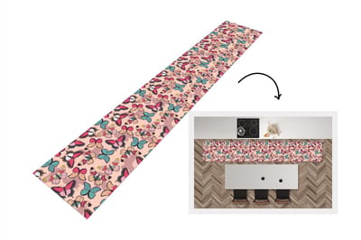 Keukenloper - Loper keuken - Vlinder - Roze - Blauw - Design - 300x50 cm - Keukenloper vinyl