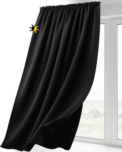Dailygoods - Verduisterend gordijn - Slaapkamer gordijn - Effen stijlvol design - Zwart - Sterk verduisterend - Maat 300x245 cm - Geschikt voor elke r...