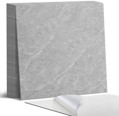 Coloray Plaktegels - Natuursteen textuur Portugese Tegels - 30 cm x 30 cm - Grijs Plaktegels - 9 stuks - Vierkant PVC Tegels - Plaktegels Keuken - Zelfklevende Vloertegels - Vinyltegels Vloer Zelfklevend - Zelfklevende Tegels
