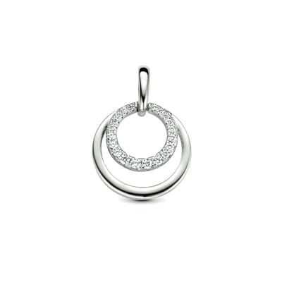 hanger rondjes zirkonia zilver gerhodineerd